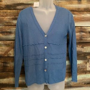 NWT! J. Jill Azure Cardigan Sweater Blouse